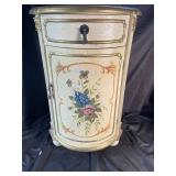 Hand-Painted Floral Accent Cabinet