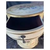 Hand-Painted Floral Accent Cabinet