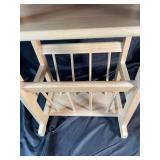 Wooden End Table with Magazine Rack