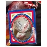 Autographed Major League Baseball Display Box & Mixed Gift Items
