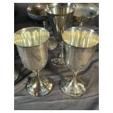 Abington Silverplate Stemware & Covered Dish (Lot of 9)