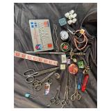 Mixed Lot of Navy Insignia Book, Scissors, Jewelry & Collectibles