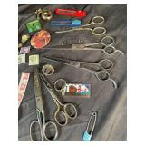 Mixed Lot of Navy Insignia Book, Scissors, Jewelry & Collectibles