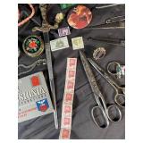 Mixed Lot of Navy Insignia Book, Scissors, Jewelry & Collectibles