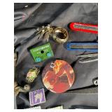 Mixed Lot of Navy Insignia Book, Scissors, Jewelry & Collectibles