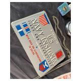 Mixed Lot of Navy Insignia Book, Scissors, Jewelry & Collectibles