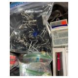 Mixed Lot of Craft & Office Supplies, Pens, Tape & Clips