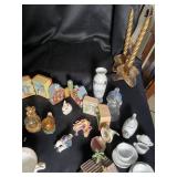 Mixed Lot of Miniature Figurines, Houses & Porcelain Cups
