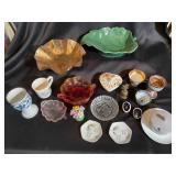 Mixed Decorative Glass, Ceramic & Metal Dish Lot (Lot of 18)