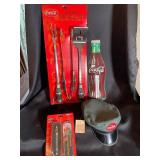 Coca-Cola Promotional BBQ Set, Pen & Visor Cap (Lot of 3)