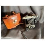 Vintage Kodak Folding Camera with Leather Case