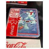 Coca-Cola Collectible Lot of 6 with Tin Boxes, Puzzle & Pillow