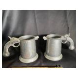 Metal Tankards, Die-Cast Cars & Toy Gun (Lot of 7)