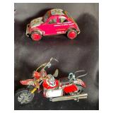 Vintage Tin Toy Assortment Coca-Cola & Raid (Lot of 4)