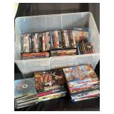Assorted DVDs in Storage Tote (Lot of 50)