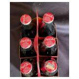 Coca-Cola Classic Unopened Glass Bottles Holiday Carrier (Lot of 6)