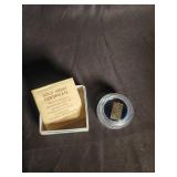 Credit Zurich 1 Gram Fine Gold Ingot with Assay Certificate