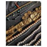 Jewelry Mixed Lot with Pearl Necklaces & International Silver Spoons