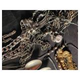 Jewelry Mixed Lot with Pearl Necklaces & International Silver Spoons