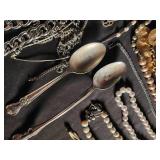 Jewelry Mixed Lot with Pearl Necklaces & International Silver Spoons