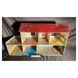 Vintage Tin Litho Dollhouse Playhouse