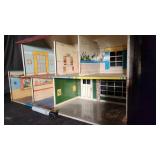 Vintage Tin Litho Dollhouse Playhouse