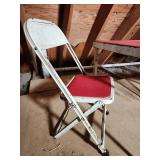 Red Folding Card Table with 2 Chairs (Lot of 3)