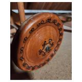 Wicker Baby Carriage & Painted Wooden Rocking Chair