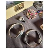 Mixed Vintage Costume Jewelry Assortment with Display Boxes