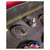 Mixed Vintage Costume Jewelry Assortment with Display Boxes