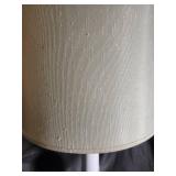 Pair of Decorative White Table Lamps with Floral Accents