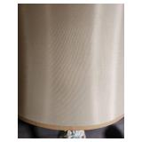 Pair of Decorative White Table Lamps with Floral Accents