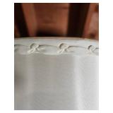 Pair of Decorative White Table Lamps with Floral Accents