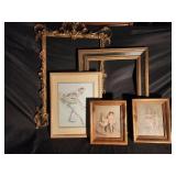 Framed Ballerina Art Prints & Ornate Frames (Lot of 5)