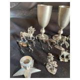Pewter Goblets & Figurines Mixed Lot (Lot of 11)