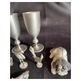 Pewter Goblets & Figurines Mixed Lot (Lot of 11)