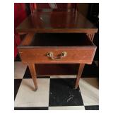 Vintage Wood Side Table with Drawer & Lower Shelf