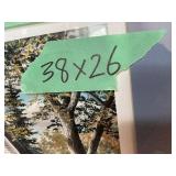 Framed Farm Scene Print 38 x 26
