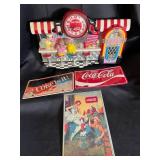 Coca-Cola Diner Display, 2 Tin Signs & Framed Print (Lot of 4)
