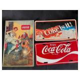 Coca-Cola Diner Display, 2 Tin Signs & Framed Print (Lot of 4)