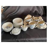 Floral China Tea Service (Lot of 18)