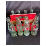 Coca-Cola Glass  Bottles in Carrier (Lot of 8)