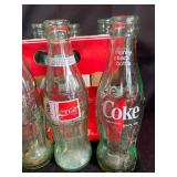 Coca-Cola Glass  Bottles in Carrier (Lot of 8)
