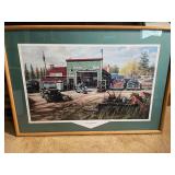 Framed Automotive Garage Print 38 x 26