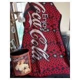 Coca-Cola Throw & Decorative Tin Bucket (Lot of 2)