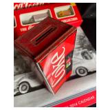 Coca-Cola Collectibles Mixed Lot of 5 - Birdhouse, Bank, Vehicles, Calendar & Tin