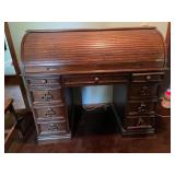 Roll-Top Secretary Desk with Multiple Drawers
