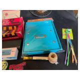 Mixed Lot of Advertising Pins, Novelty Items & Display Boxes