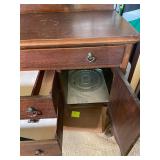 Vintage Mahogany Sideboard Buffet with 3 Drawers & 2 Cabinets