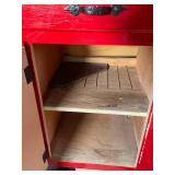 Vintage Red Painted Cabinet with Black Top